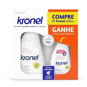 Kit Sabonete Líquido Íntimo Kronel 250+80ml Mulheres Original