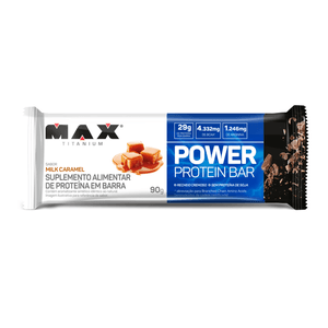 Barra De Proteína Power Protein Bar 90g Milk Caramelo Maxtitanium