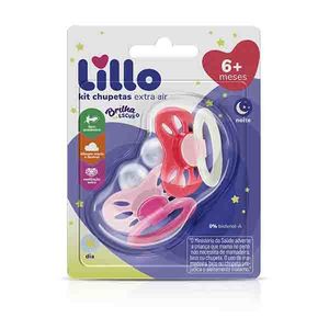 Kit Chupeta Lillo Tamanho 2 Dia e Noite 632431 Orto Lilás/Rosa