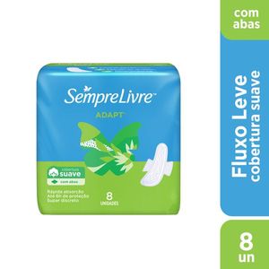 Absorvente Sempre Livre Adapt Suave com Abas 8 Unidades