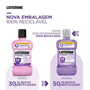 Listerine Cuidado Total 14 Benefícios em 1 Enxaguante Bucal Sem Álcool, 500mL
