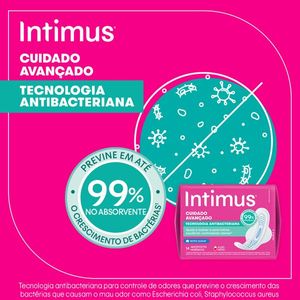 Absorvente Intimus® Tecnologia Antibacteriana C/Abas - 14un
