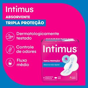 Absorvente Intimus Gel Tripla Proteção Seca com Abas 8 Unidades