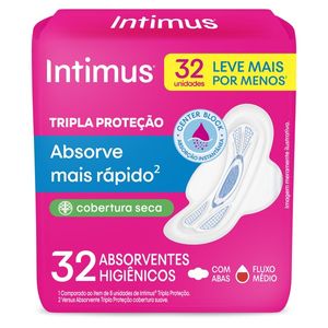 Absorvente Intimus Gel Tripla Proteção Seca com Abas 32 Unidades