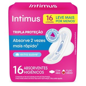 Absorvente Intimus Tripla Proteção Suave com Abas 16 Unidades