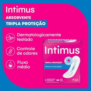 Absorvente Intimus Gel Tripla Proteção Suave sem Abas 8 Unidades