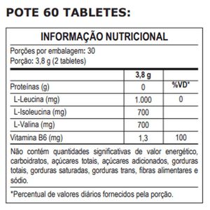 BCAA 2400mg 60 Tabletes Probiótica