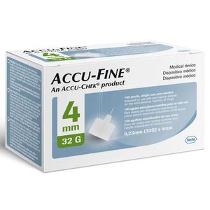 Agulha Accu-Fine Pen Needle 32G x 4mm 100 Unidades Roche