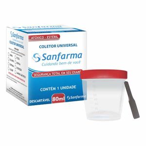 Coletor Universal Estéril Sanfarma com 80ml