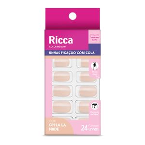 Unhas Postiças Ricca Francecinha Nude 24 Unidades