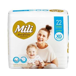 Fralda Mili Love e Care Jumbo XG 22 unidades