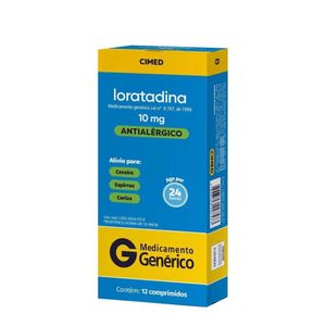 Loratadina 10mg Genérico Cimed 12 Comprimidos Revestidos