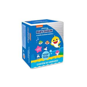 Algodão Cremer Baby Shark Quadrado Hidrofilo com 50 unidades