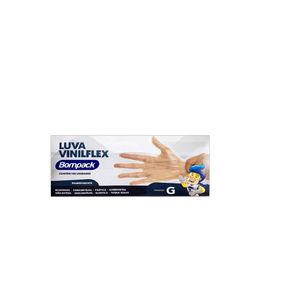 Luvas Vinilflex Bompack Sem Pó Grande 100 unidades