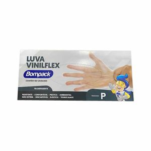 Luvas Vinilflex Bompack Sem Pó Pequeno 100 unidades