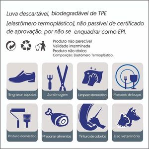 Luvas Vinilflex Bompack Sem Pó Pequeno 100 unidades