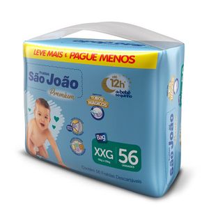 Fralda São João Premium Bag Xxg com 56 unidades