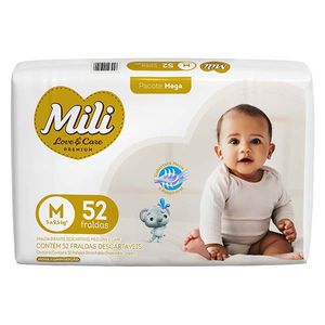 Fralda Mili Love Care Mega M 52 unidades