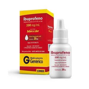 Ibuprofeno 100mg Genérico Cimed Solução Oral 20ml