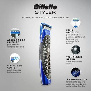 Aparelho de Barbear Gillette Proglide Styler 1 Unidade + 3 Pentes