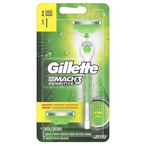 Aparelho de Barbear Gillette Mach3 Sensitive Gel Grip  2 Unidades