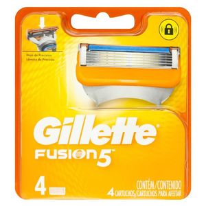 Carga de Aparelho para Barbear Gillette Fusion5 4 Unidades