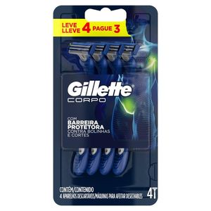 Aparelho de Barbear Gillette Corpo  Lâminas 4 Pacote 3