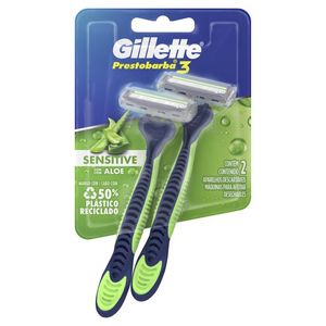 Aparelho de Barbear Gillette Prestobarba 3 Sensitive 2 Unidades