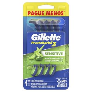 Aparelho de Barbear Gillette Prestobarba 3 Sense Care 4 Unidades