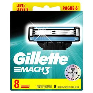 Carga Gillette Mach3 Regular com 8 Unidades