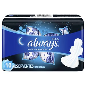 Absorvente Always Noite XXG Seco Com Abas 10 Unidades