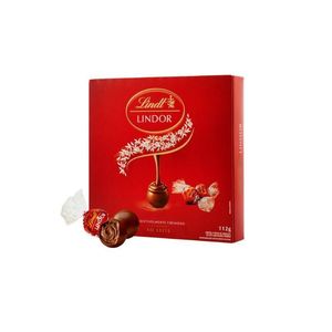 Trufa de Chocolate ao Leite Recheio Cremoso Lindt Lindor Caixa 112g 9 Unidades