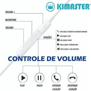 Fone De Ouvido Kimaster P2 K 505 Branco