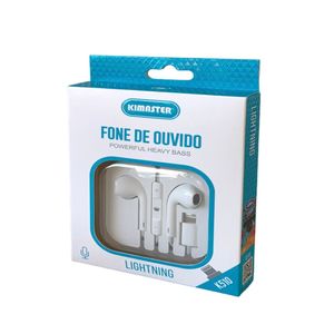 Fone de Ouvido kimaster Lightning Bluetooth K510 Branco