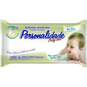 Toalhas Umedecidas Personalidade Aloe Vera 100 Unidades