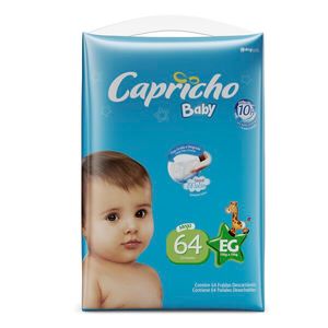 Fralda Descartável Capricho Baby Mega Tamanho EG 64 Unidades