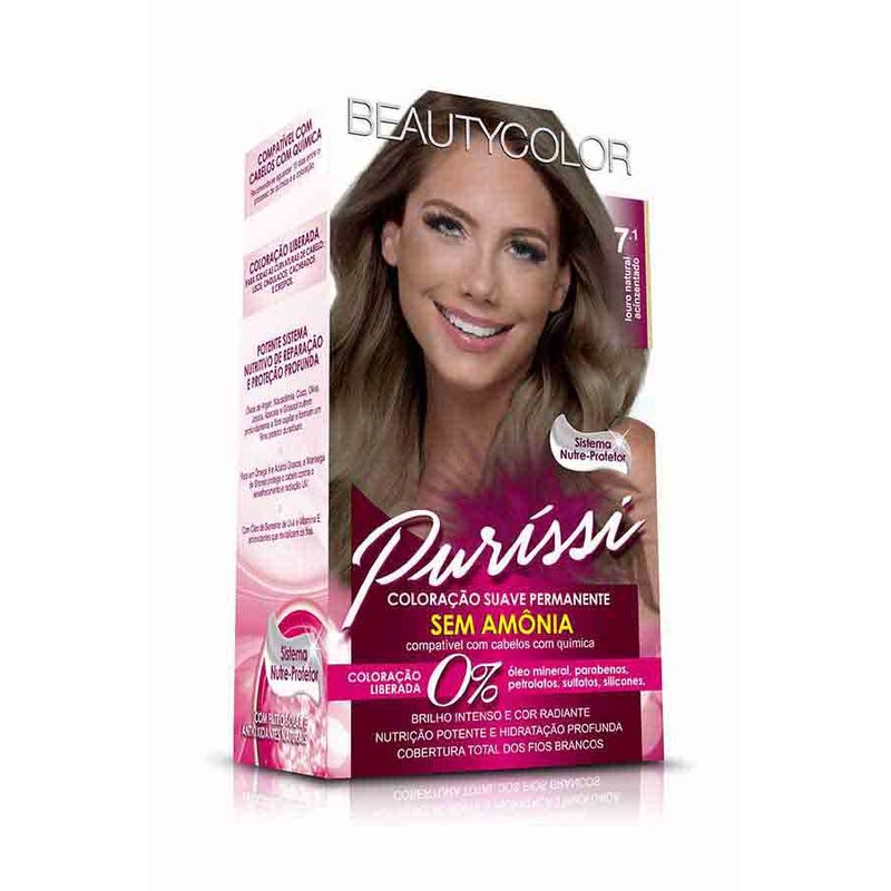 tintura-beauty-color-kit-sem-amonia-purissimos-71-louro-natural-acinzentado-100009899