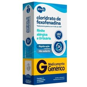 Fexofenadina Genérico EMS 180mg 10 Comprimidos Revestidos