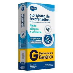 Fexofenadina 120mg 10 Comprimidos Revestidos Genérico EMS