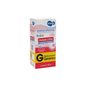 Paracetamol Bebê 100mg 15ml Solução Genérico EMS