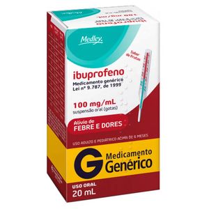 Ibuprofeno Suspensão Oral Genérico Medley 100mg/5ml 20ml