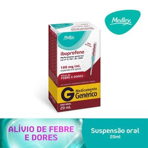 Ibuprofeno Suspensão Oral Genérico Medley 100mg/5ml 20ml