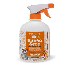 Banho Seco Pet Life Para Cães e Gatos Pulverizador 540ml