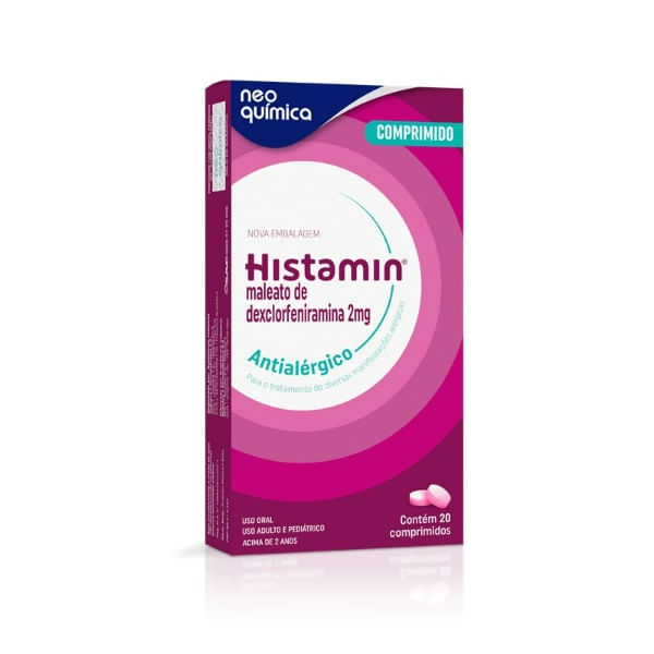 Histamin 2mg 20 Comprimidos - Farmácia São João