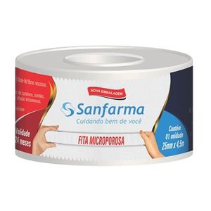 Fita Micropore Sanfarma 25Mmx4,5Cm Branca