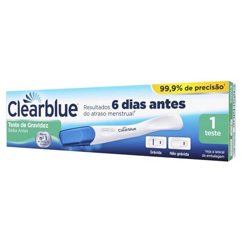 Teste de Gravidez Clearblue Saiba Antes 1 Unidade Farmacias Sao Joao