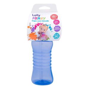 Copo Lolly Clean com Canudo Azul 300ml