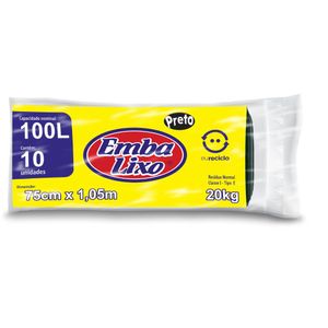Saco Lixo Embalixo 100 Litros Preto 10 Unidades