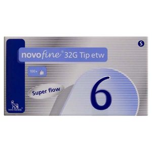Agulha Para Caneta Novofine 100 Unidades 32x6 mm Novo