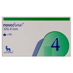 Agulha Para Caneta Novofine 100 Unidades Tipo ETW 4mm Novo
